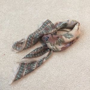 Vintage Floral Illustrated Scarf
